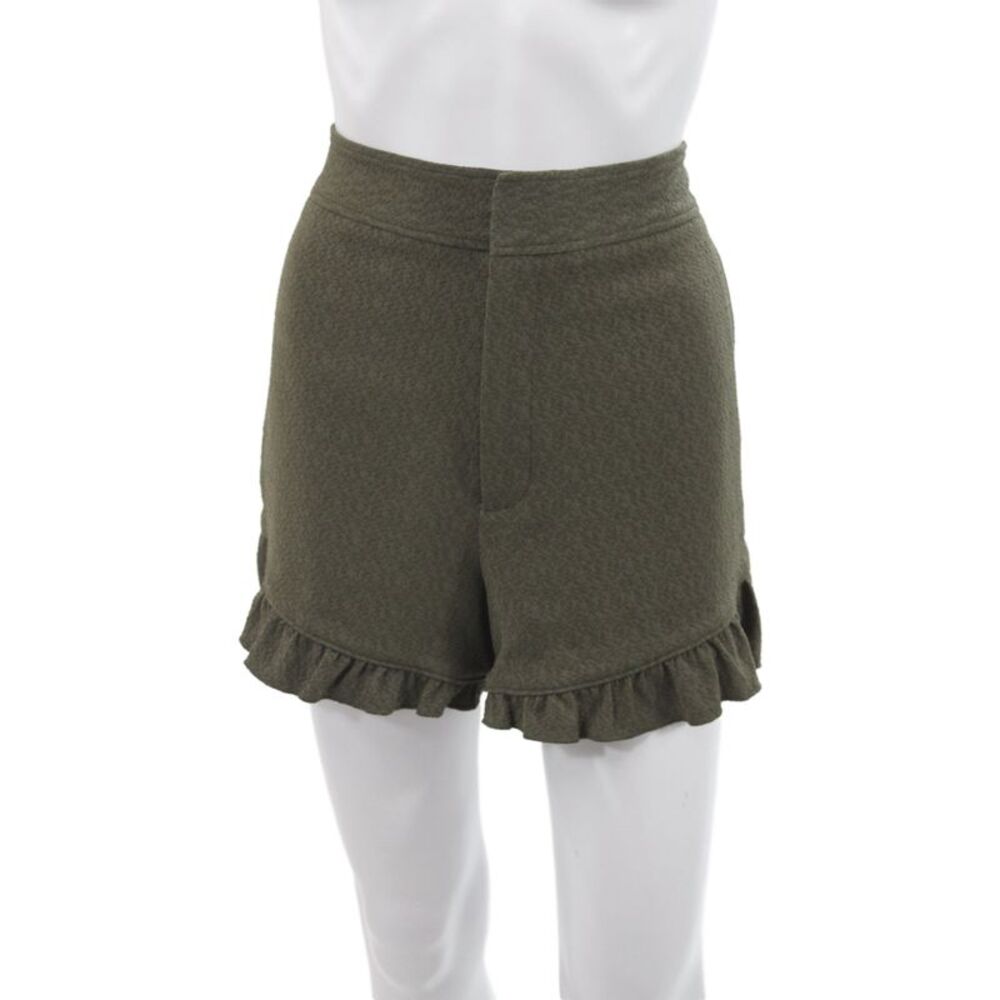 Club Monaco Womens Green Casual Polyester Hook & Eye Shorts Size 10